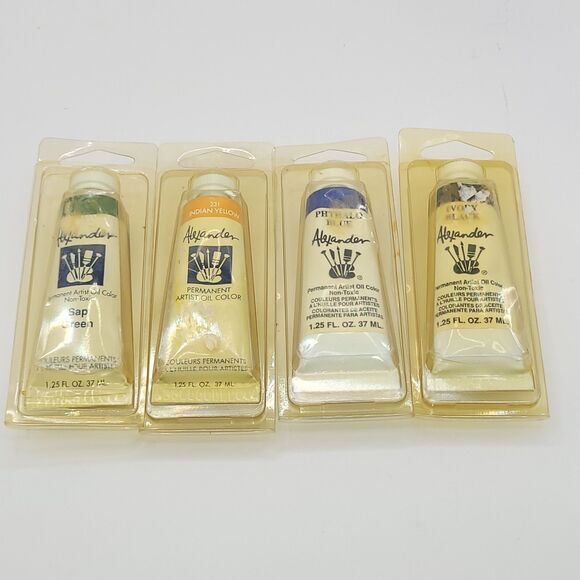Lot Of 4 Vtg NOS Alexander Permanent Artist Oil Color Art Paints 1.25 oz USA - Picture 1 of 7